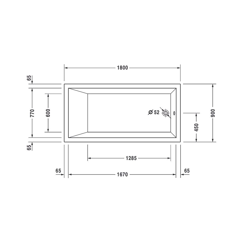 Duravit Starck Wannen Badewanne 485x900x1800mm, 301l, Weiß glänzend, Rechtecki... DURAVIT-700050000000000 4021534306372 (Abb. 6)