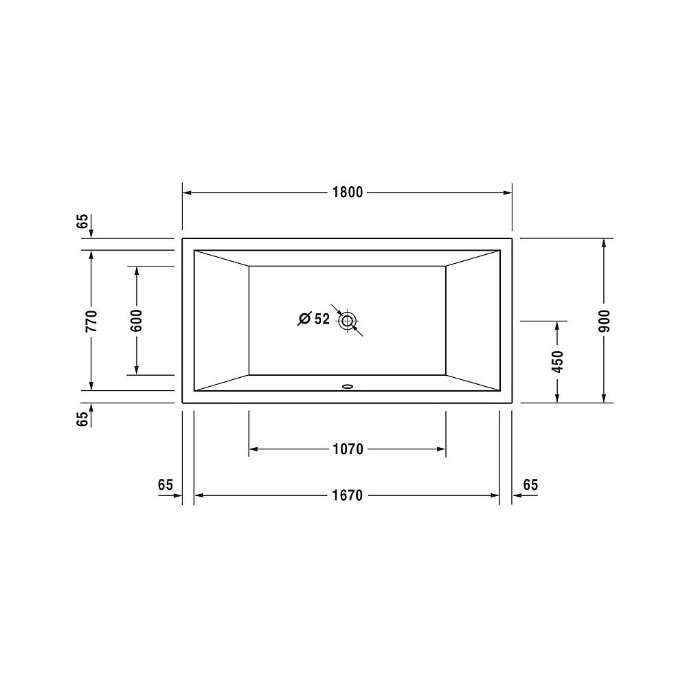Duravit Starck Wannen Badewanne 485x900x1800mm, 252l, Weiß glänzend, Rechtecki... DURAVIT-700052000000000 4021534306389 (Abb. 4)