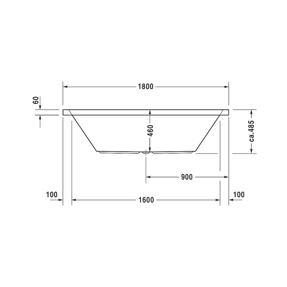 Duravit Starck Wannen Badewanne 485x900x1800mm, 252l, Weiß glänzend, Rechtecki... DURAVIT-700052000000000 4021534306389 (Abb. 5)