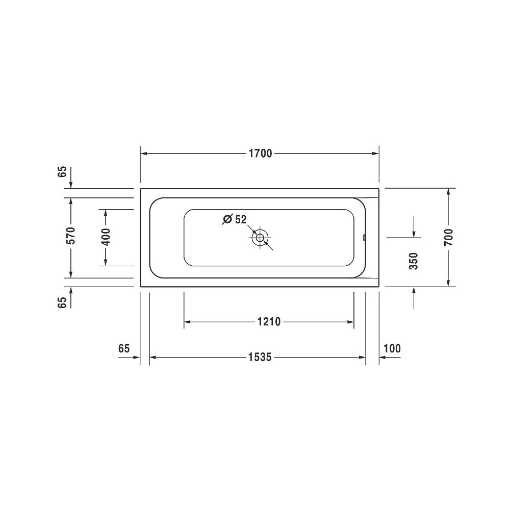 Duravit D-Code Badewanne 420x700x1700mm, Weiß glänzend, Rechteckig, Einbau, A... DURAVIT-700097000000000 4021534386480 (Abb. 12)