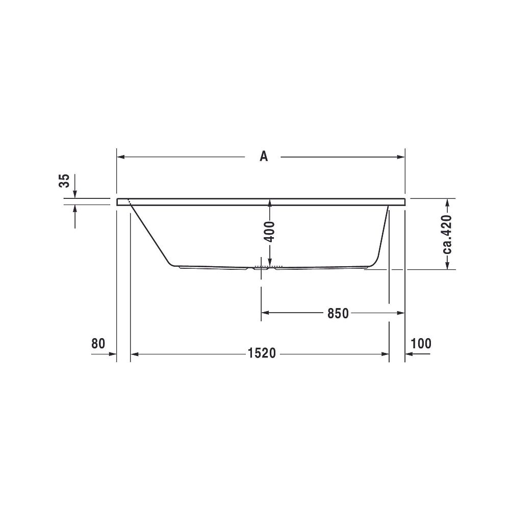 Duravit D-Code Badewanne 420x700x1700mm, Weiß glänzend, Rechteckig, Einbau, A... DURAVIT-700097000000000 4021534386480 (Abb. 17)