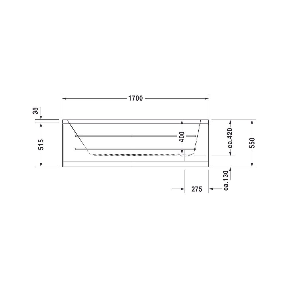 Duravit D-Code Badewanne 420x700x1700mm, Weiß glänzend, Rechteckig, Einbau, A... DURAVIT-700098000000000 4021534386459 (Abb. 12)