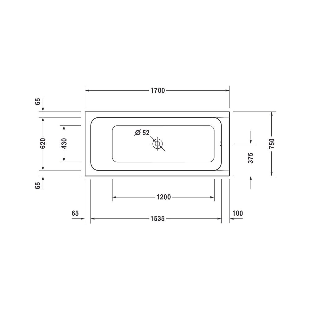 Duravit D-Code Badewanne 420x750x1700mm, Weiß glänzend, Rechteckig, Einbau, A... DURAVIT-700099000000000 4021534386497 (Abb. 10)
