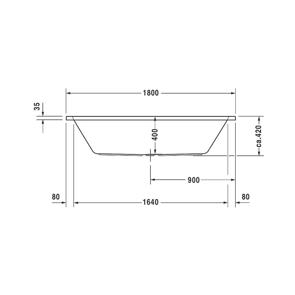Duravit D-Code Badewanne 420x800x1800mm, 150l, Weiß glänzend, Rechteckig, Ein... DURAVIT-700101000000000 4021534386534 (Abb. 11)