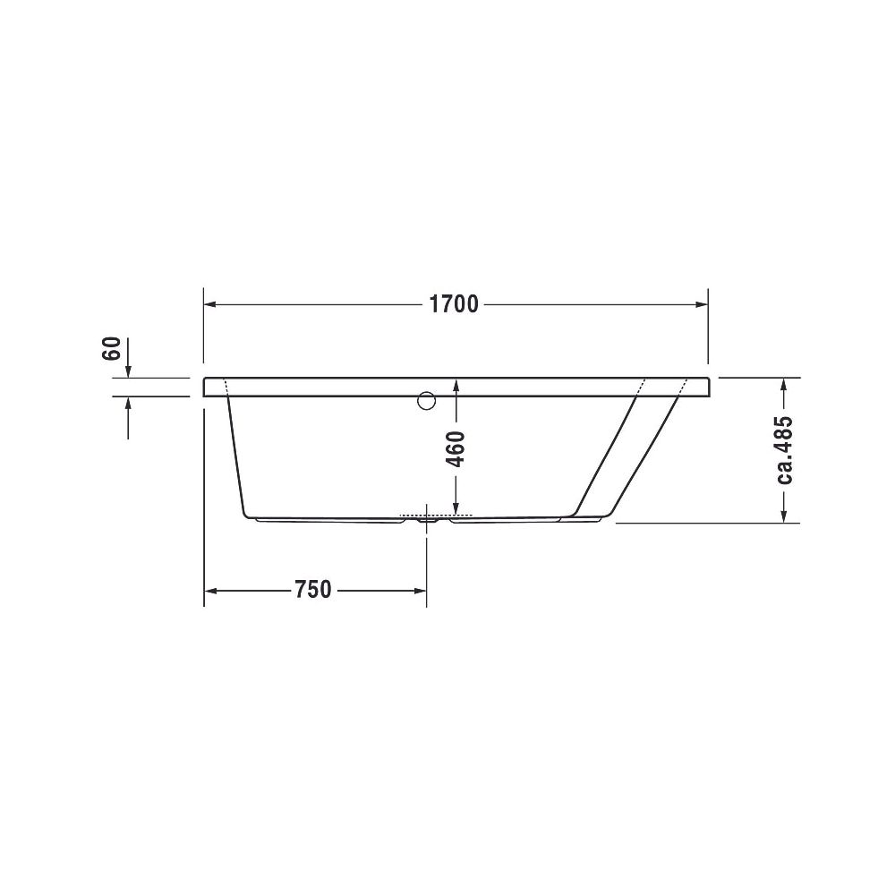 Duravit Paiova Badewanne 485x1000x1700mm, 180l, Weiß glänzend, Trapezförmig, E... DURAVIT-700213000000000 4021534586781 (Abb. 9)