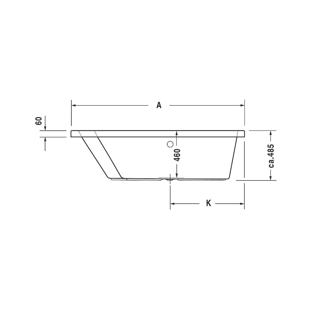 Duravit Paiova Badewanne 485x1300x1700mm, 235l, Weiß glänzend, Trapezförmig, ... DURAVIT-700214000000000 4021534586798 (Abb. 12)