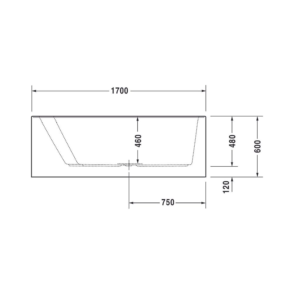 Duravit Paiova Badewanne 480x1000x1700mm, 170l, Weiß glänzend, Trapezförmig, E... DURAVIT-700264000000000 4021534640179 (Abb. 7)