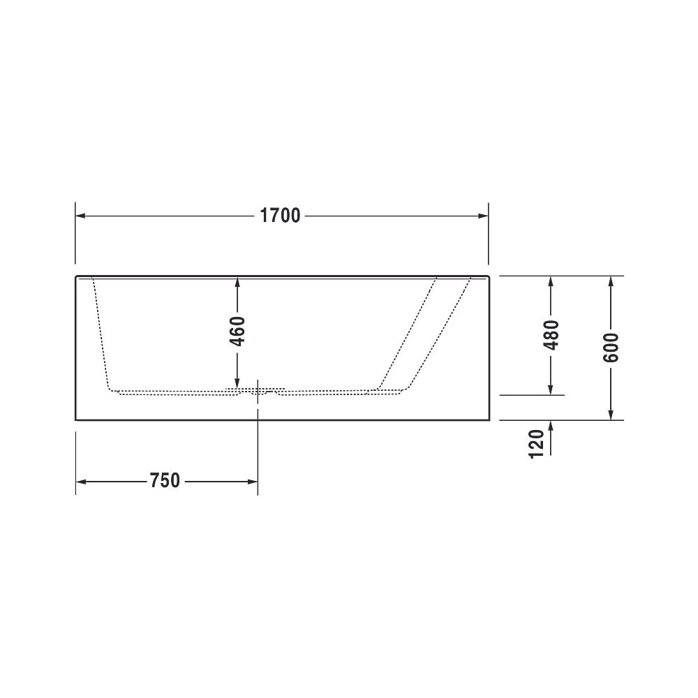 Duravit Paiova Badewanne 480x1000x1700mm, 170l, Weiß glänzend, Trapezförmig, E... DURAVIT-700265000000000 4021534640186 (Abb. 5)