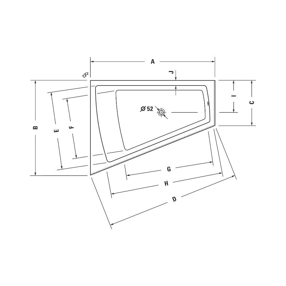 Duravit Paiova Badewanne 480x1300x1700mm, 225l, Weiß glänzend, Trapezförmig, E... DURAVIT-700266000000000 4021534640193 (Abb. 8)