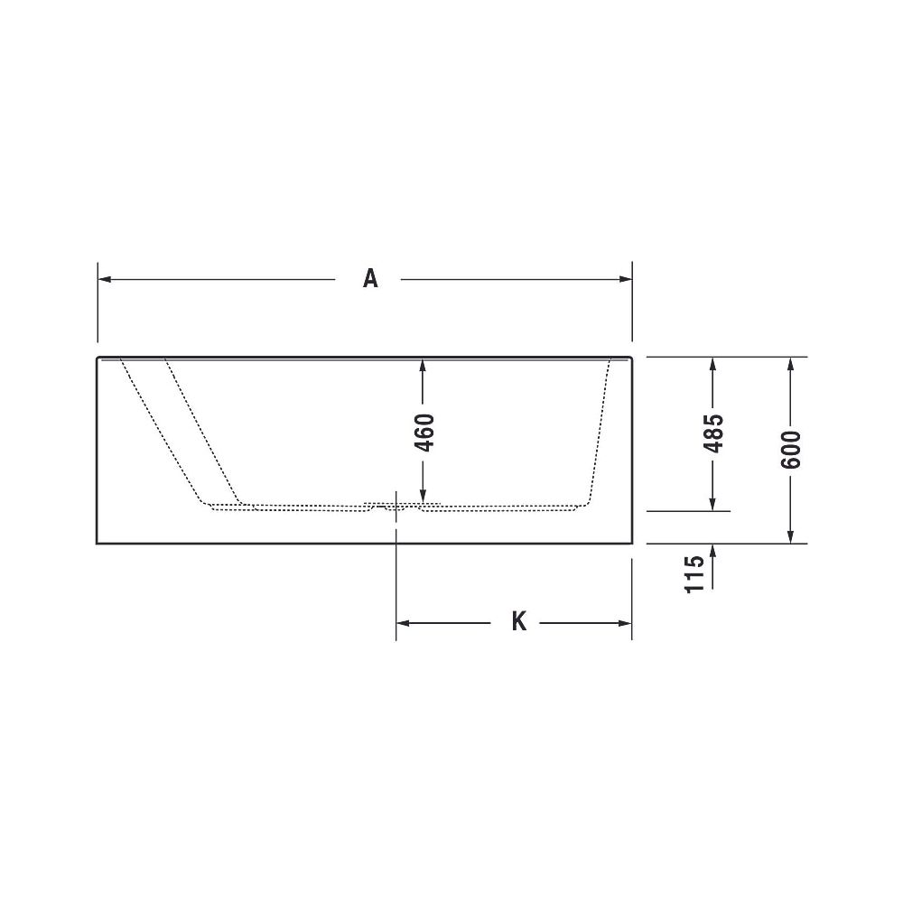 Duravit Paiova Badewanne 480x1300x1700mm, 225l, Weiß glänzend, Trapezförmig, E... DURAVIT-700266000000000 4021534640193 (Abb. 9)
