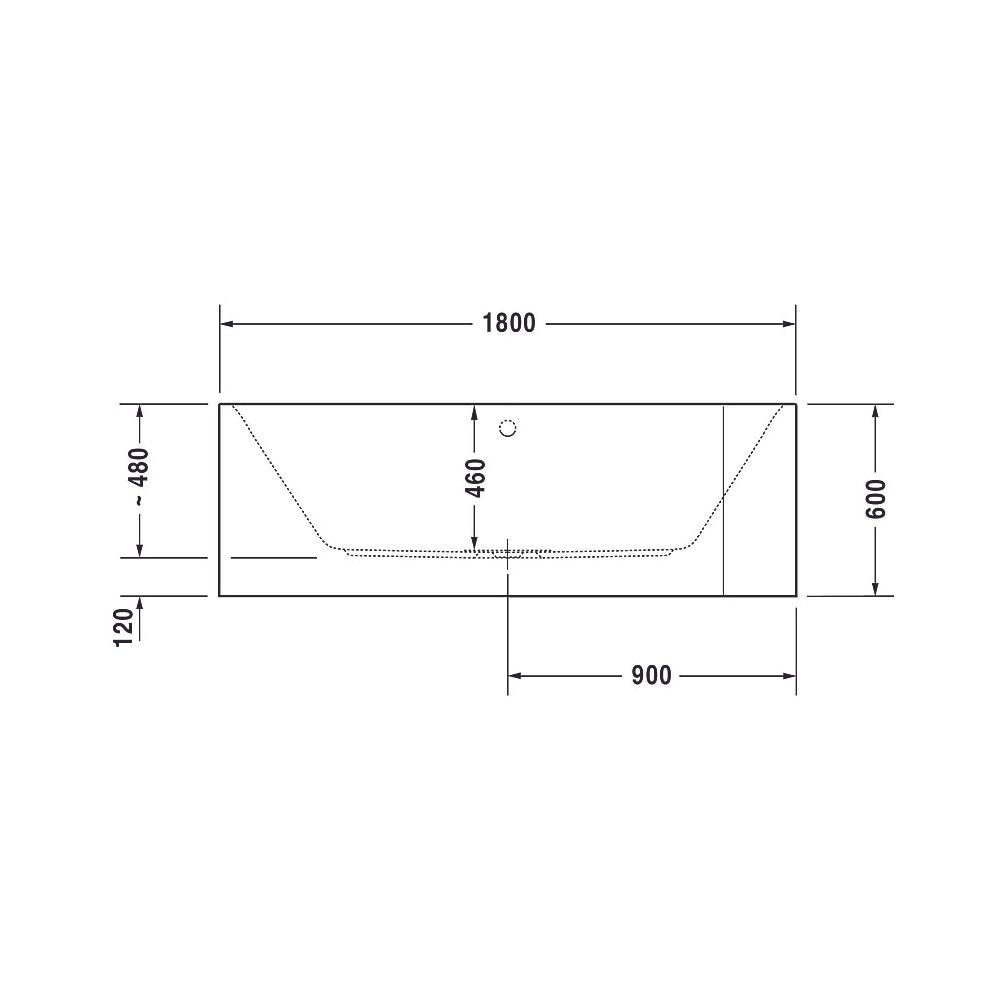 Duravit Happy D.2 Plus Badewanne 480x800x1800mm, Weiß glänzend, Rechteckig, Ec... DURAVIT-700316000000000 4021534874390 (Abb. 6)