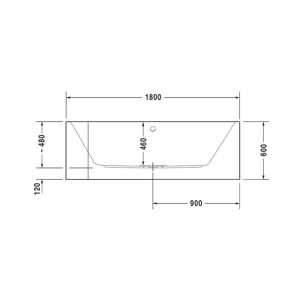 Duravit Happy D.2 Plus Badewanne 480x800x1800mm, Weiß glänzend, Rechteckig, Ec... DURAVIT-700317000000000 4021534874413 (Abb. 6)