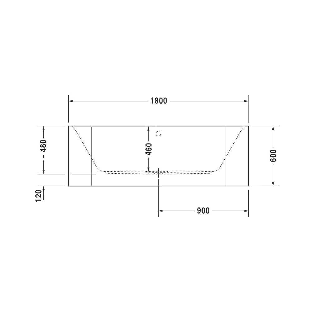 Duravit Happy D.2 Plus Badewanne 480x800x1800mm, 180l, Weiß glänzend, Rechteck... DURAVIT-700318000000000 4021534874437 (Abb. 6)