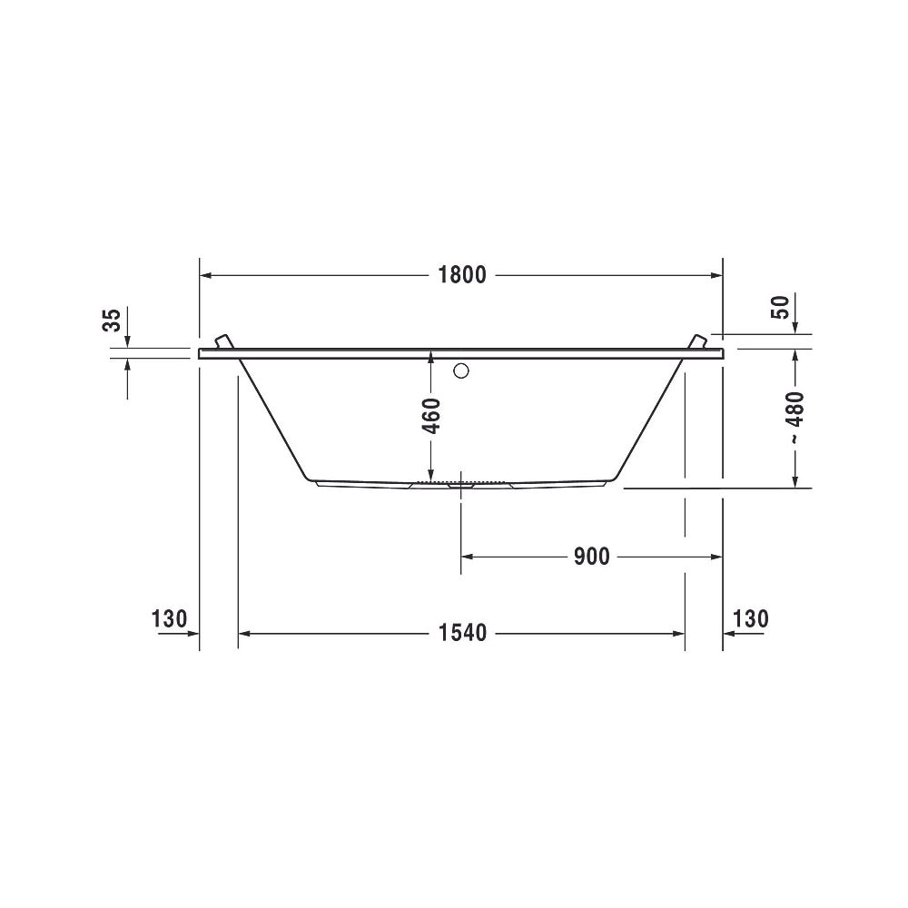 Duravit Starck Wannen Badewanne 480x900x1800mm, 212l, Weiß glänzend, Rechtecki... DURAVIT-700339000000000 4021534894725 (Abb. 8)