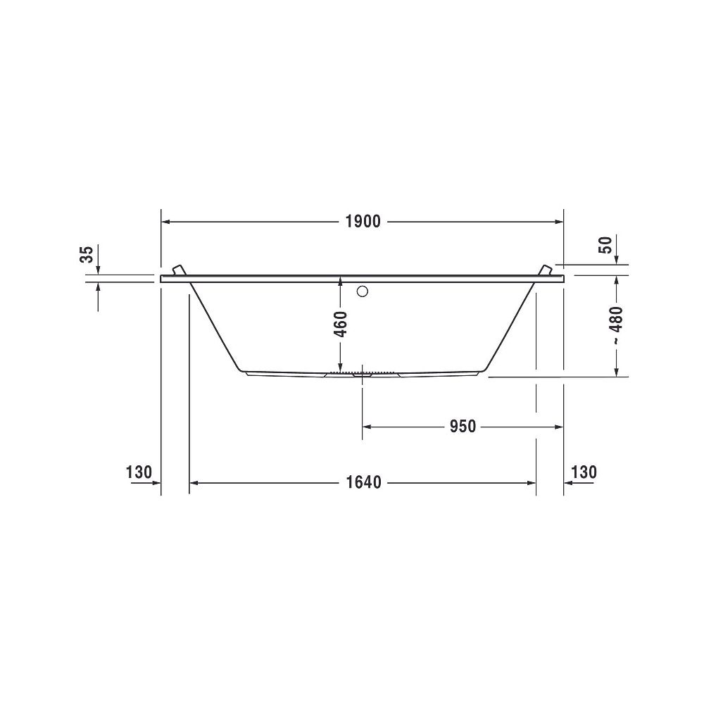 Duravit Starck Wannen Badewanne 480x900x1900mm, 241l, Weiß glänzend, Rechtecki... DURAVIT-700340000000000 4021534894732 (Abb. 8)