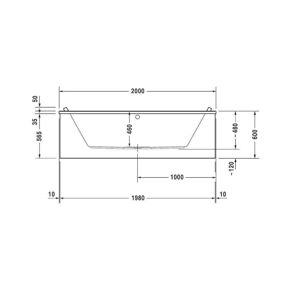 Duravit Starck Wannen Badewanne 480x1000x2000mm, 309l, Weiß glänzend, Rechteck... DURAVIT-700341000000000 4021534894749 (Abb. 7)