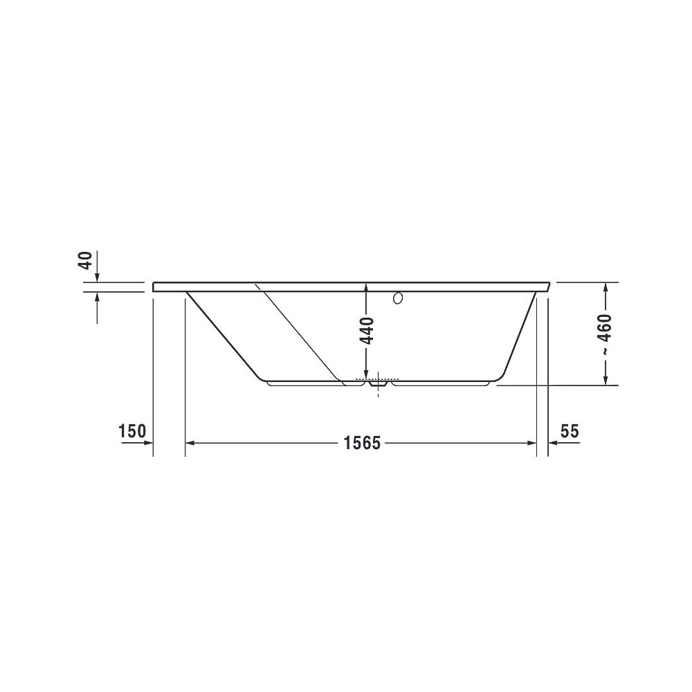 Duravit Paiova Badewanne 5 460x1300x1770mm, 205l, Weiß glänzend, Fünfeck, Ecke... DURAVIT-700390000000000 4021534992612 (Abb. 6)