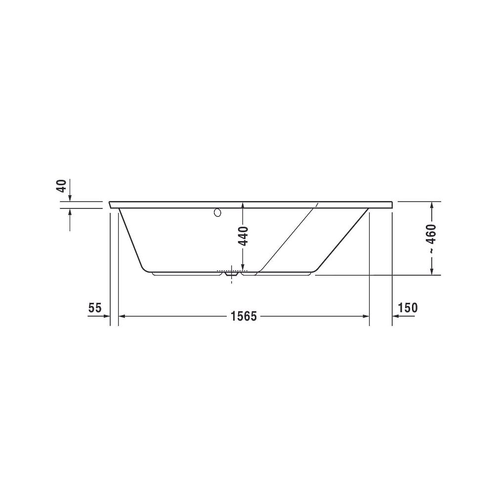 Duravit Paiova Badewanne 5 460x1300x1770mm, 205l, Weiß glänzend, Fünfeck, Ecke... DURAVIT-700391000000000 4021534992650 (Abb. 5)