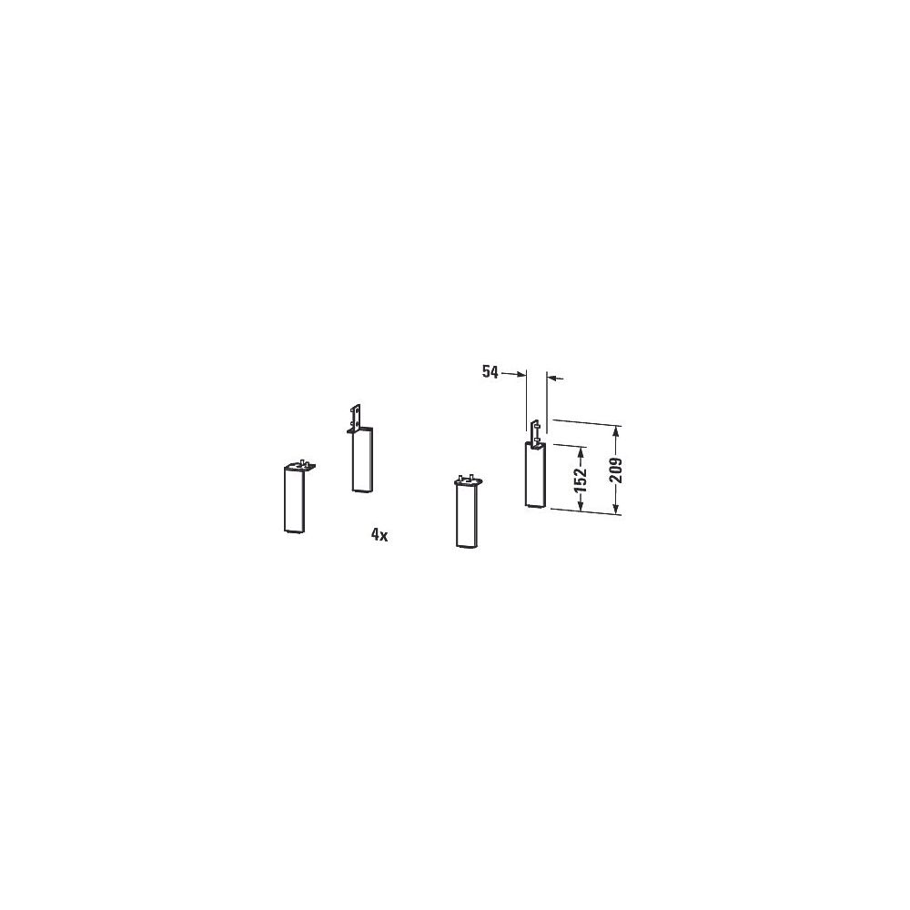 Duravit Universal Sockelfuß 10x44x152mm, Aluminium Matt, für Serie L-Cube, C-bonde... DURAVIT-UV999200000 4053424030999 (Abb. 2)