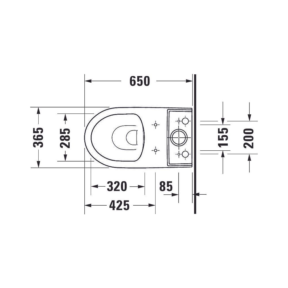 Duravit No.1 Stand WC für Kombination 650x365x420mm, Weiß Hochglanz, HygieneGlaze,... DURAVIT-2182092000 4053424507804 (Abb. 19)