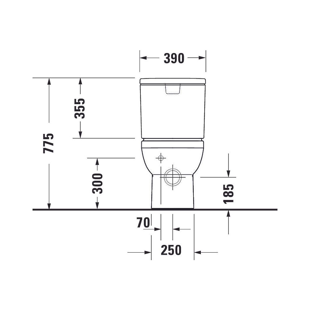 Duravit No.1 Stand WC für Kombination 650x365x420mm, Weiß Hochglanz, HygieneGlaze,... DURAVIT-2182092000 4053424507804 (Abb. 22)