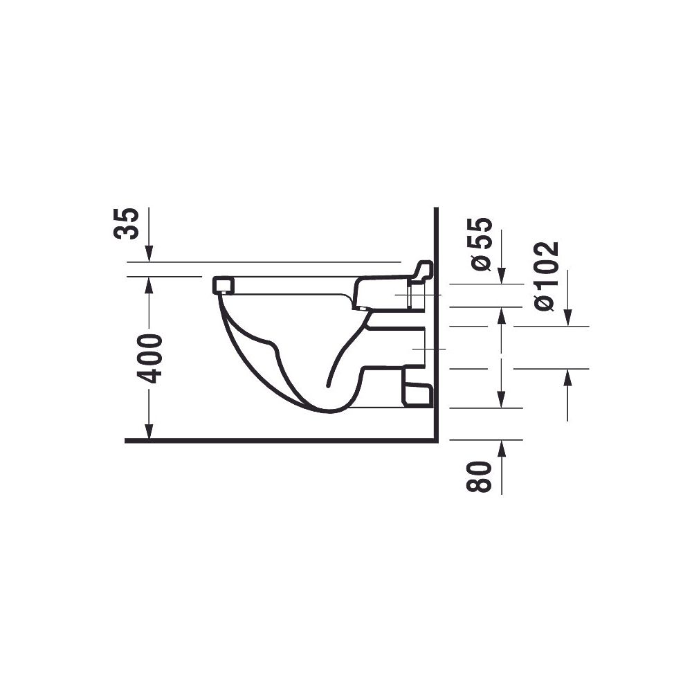 Duravit Starck 3 Wand-WC 540x365x355mm, Weiß Hochglanz, 4,5l, Tiefspüler, geschlos... DURAVIT-2200090000 4021534223037 (Abb. 14)
