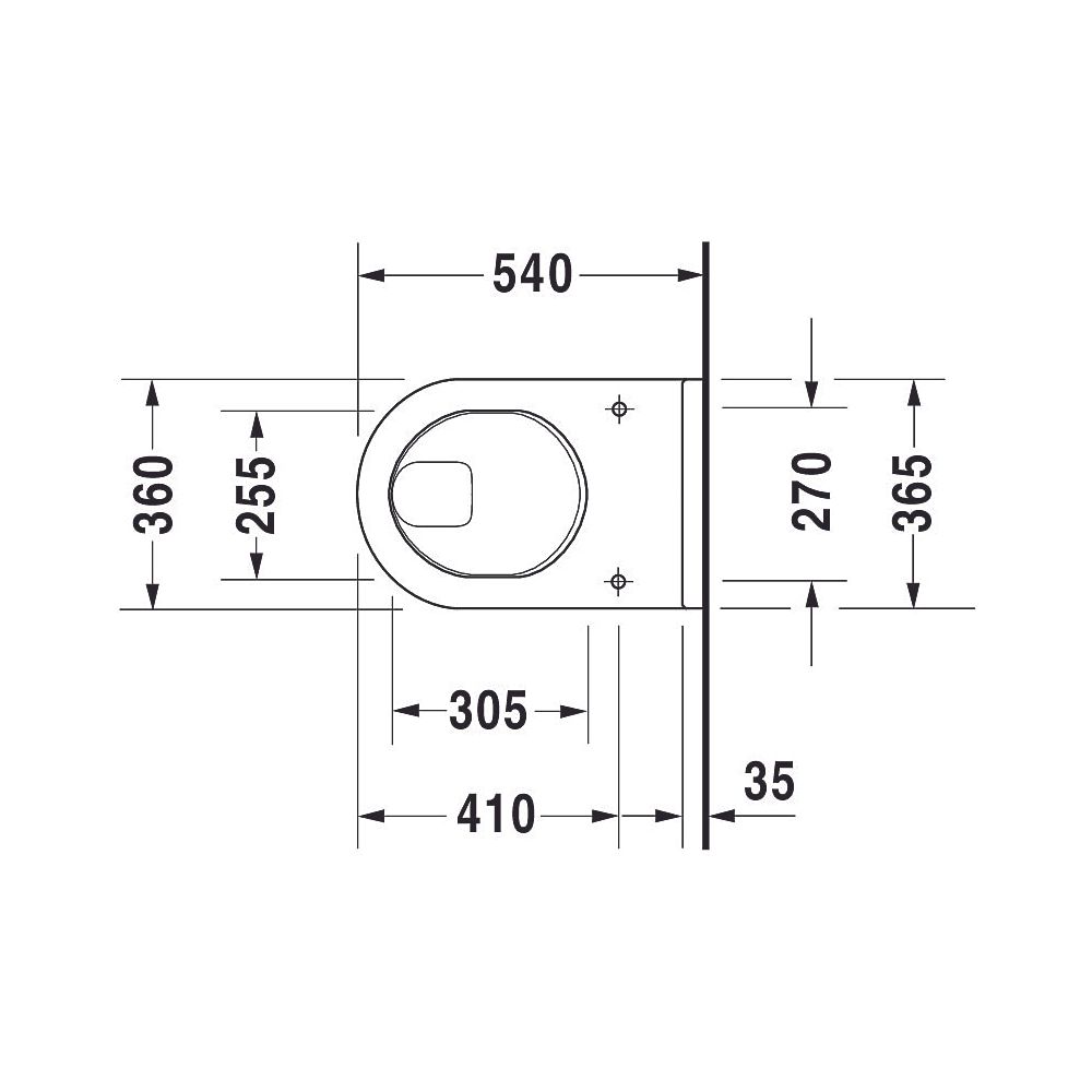 Duravit Starck 3 Wand-WC 540x365x355mm, Weiß Hochglanz, 6l, Flachspüler, geschlosse... DURAVIT-2201090000 4021534223631 (Abb. 5)