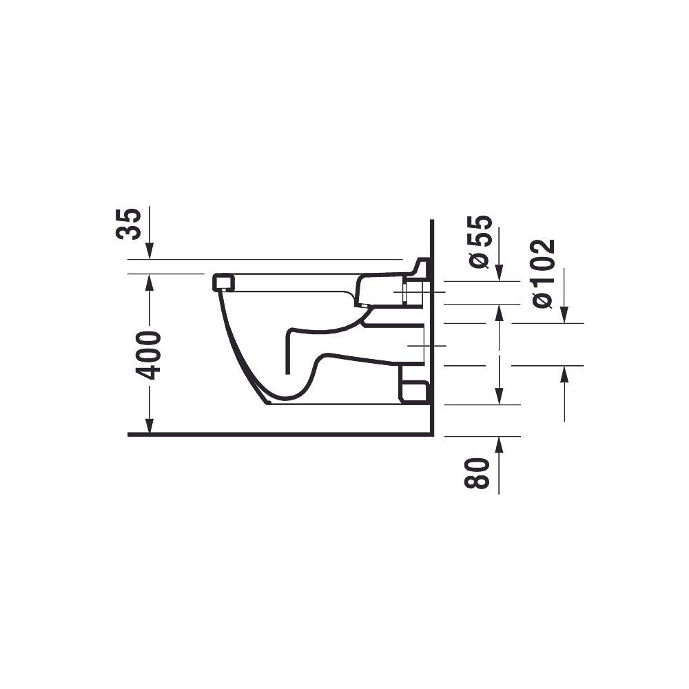 Duravit Starck 3 Wand-WC 540x365x355mm, Weiß Hochglanz, 6l, Flachspüler, geschlosse... DURAVIT-2201090000 4021534223631 (Abb. 6)