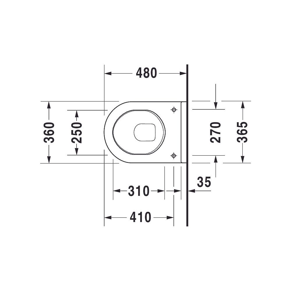 Duravit Starck 3 Wand-WC 480x365x355mm, Weiß Hochglanz, 4,5l, Tiefspüler, geschlos... DURAVIT-2202090000 4021534223679 (Abb. 12)