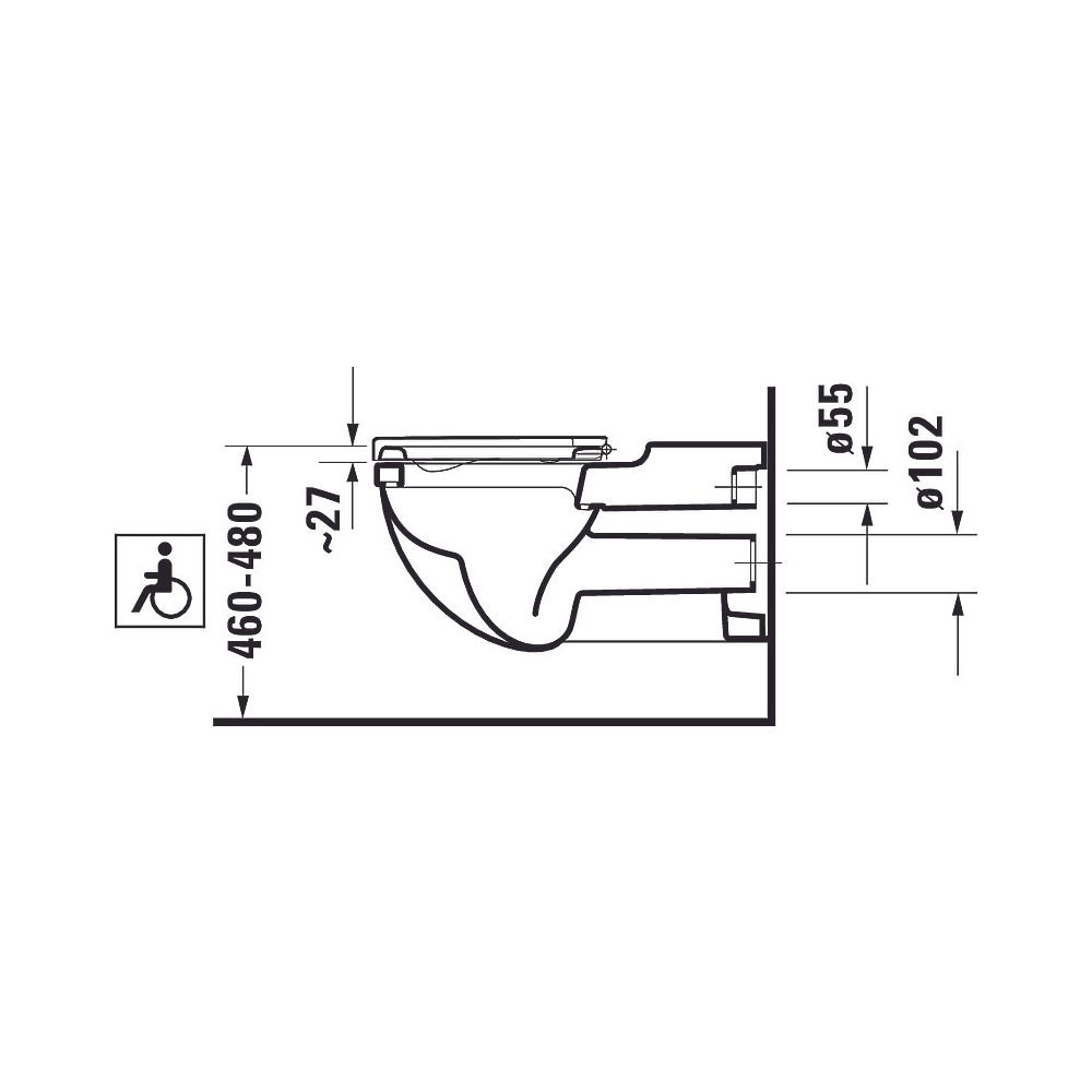 Duravit Starck 3 Wand-WC 700x370x355mm, Weiß Hochglanz, 6l, Tiefspüler, geschlossen... DURAVIT-2203090000 4021534278549 (Abb. 9)