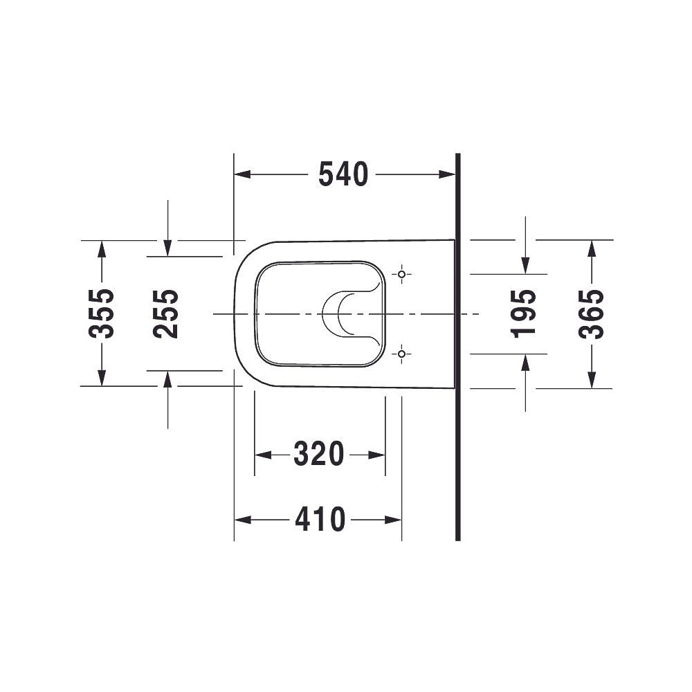 Duravit Happy D.2 Wand-WC 540x365x335mm, Weiß Hochglanz, 4,5l, WonderGliss, Tiefsp... DURAVIT-22210900001 4021534848933 (Abb. 7)