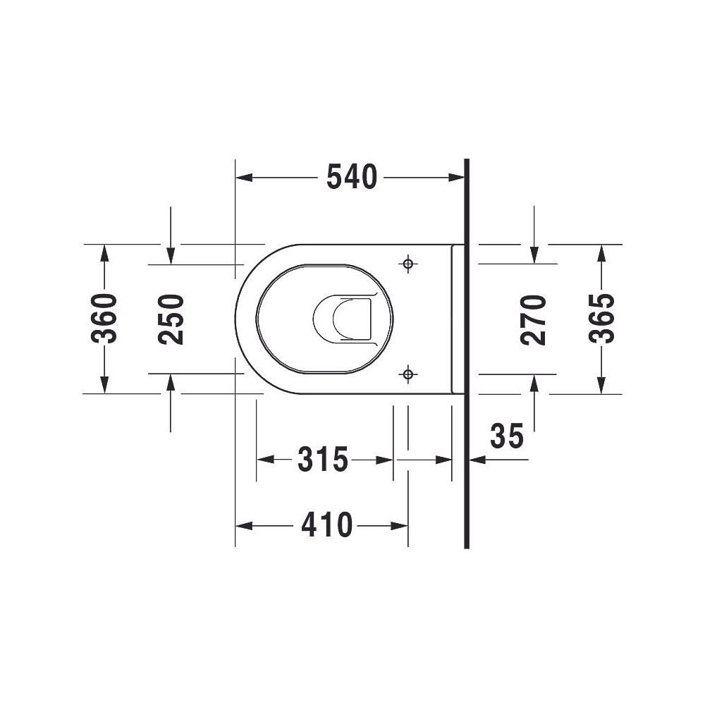 Duravit Starck 3 Wand-WC 540x365x380mm, Weiß Hochglanz, 4,5l, Tiefspüler, geschlos... DURAVIT-2225090000 4021534589171 (Abb. 12)