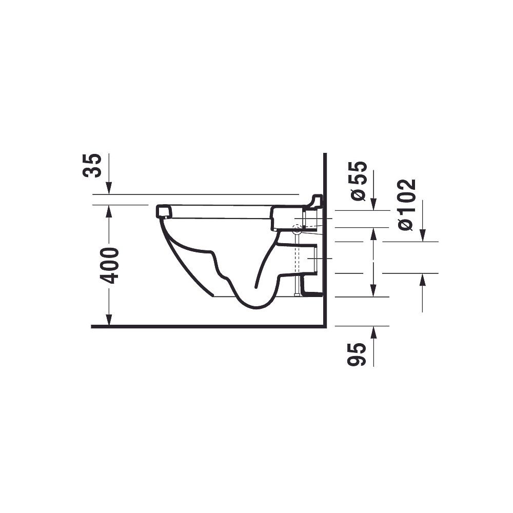 Duravit Starck 3 Wand-WC 540x365x380mm, Weiß Hochglanz, 4,5l, Tiefspüler, geschlos... DURAVIT-2225090000 4021534589171 (Abb. 13)
