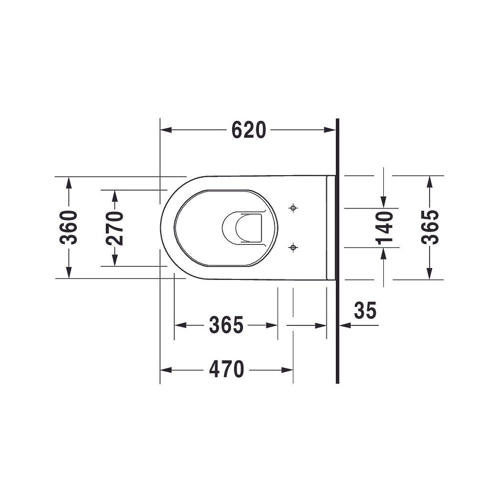 Duravit Starck 3 Wand-WC 620x365x380mm, Weiß Hochglanz, 6l, Tiefspüler, geschlossen... DURAVIT-2226090000 4021534589195 (Abb. 6)