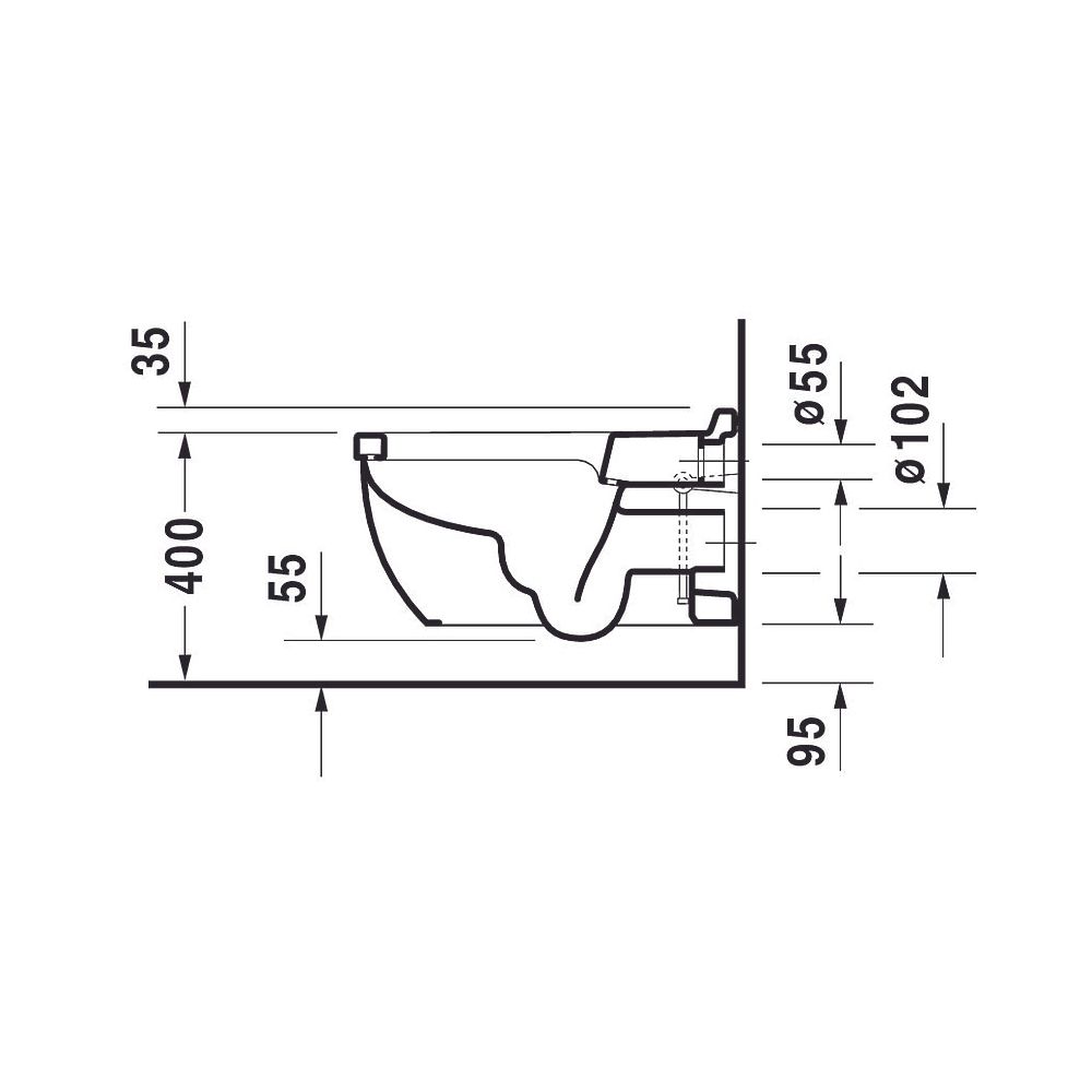 Duravit Starck 3 Wand-WC 620x365x380mm, Weiß Hochglanz, 6l, Tiefspüler, geschlossen... DURAVIT-2226090000 4021534589195 (Abb. 8)