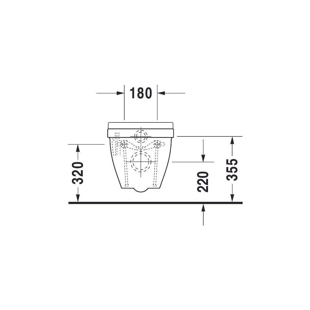 Duravit Starck 3 Wand-WC 620x365x380mm, Weiß Hochglanz, 6l, Tiefspüler, geschlosse... DURAVIT-2226090000 4021534589195 (Abb. 10)