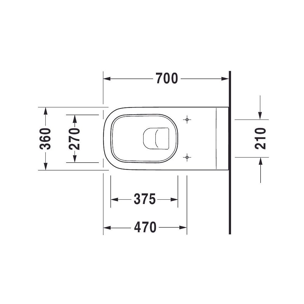 Duravit D-Code Wand-WC 700x360x365mm, Weiß Hochglanz, 4,5l, Tiefspüler, geschlosse... DURAVIT-2228090000 4021534822377 (Abb. 11)