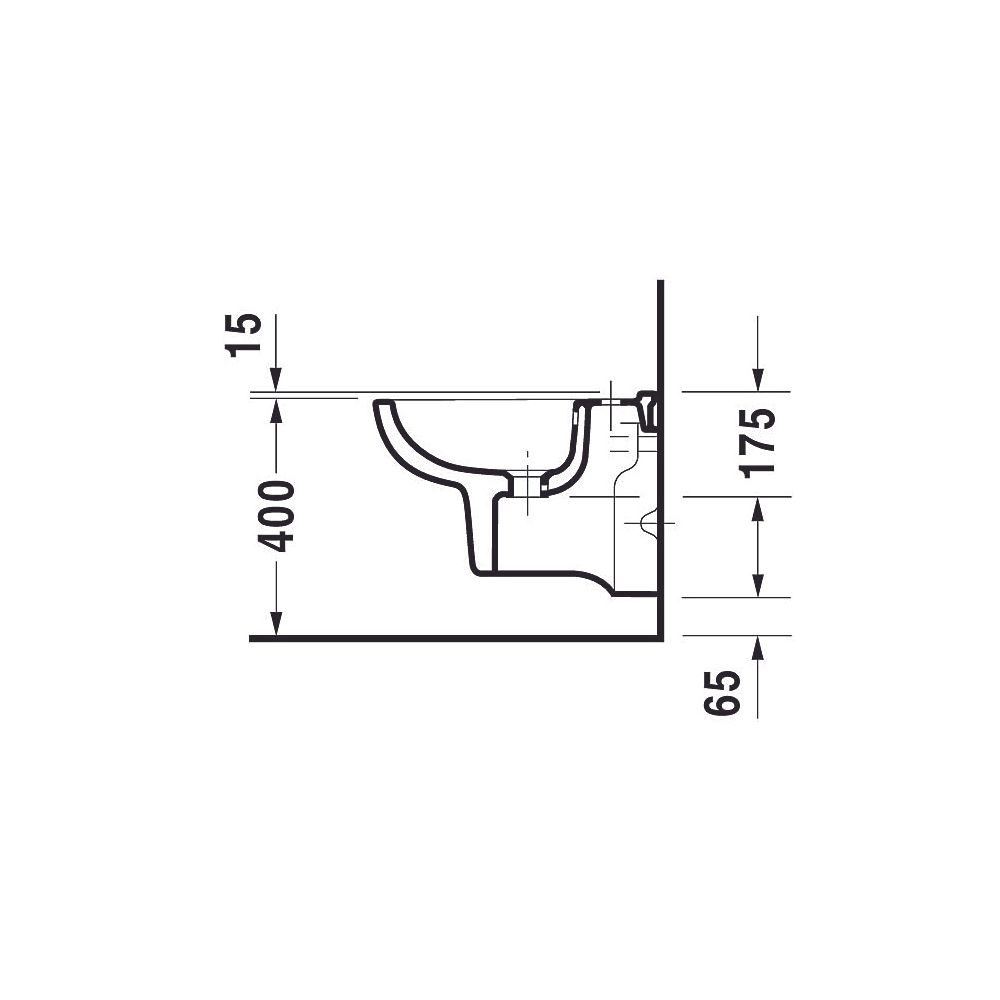 Duravit D-Code Wandbidet 480x350x350mm, Weiß Hochglanz, 1 HL, mit HLB/Überlauf... DURAVIT-2237150000 4021534344299 (Abb. 10)