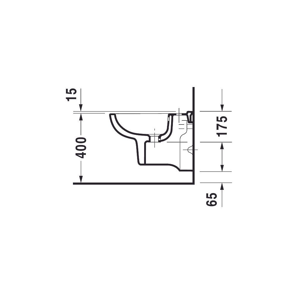 Duravit D-Code Wandbidet 480x350x350mm, Weiß Hochglanz, 1 HL, mit HLB/Überlauf... DURAVIT-2237150000 4021534344299 (Abb. 13)