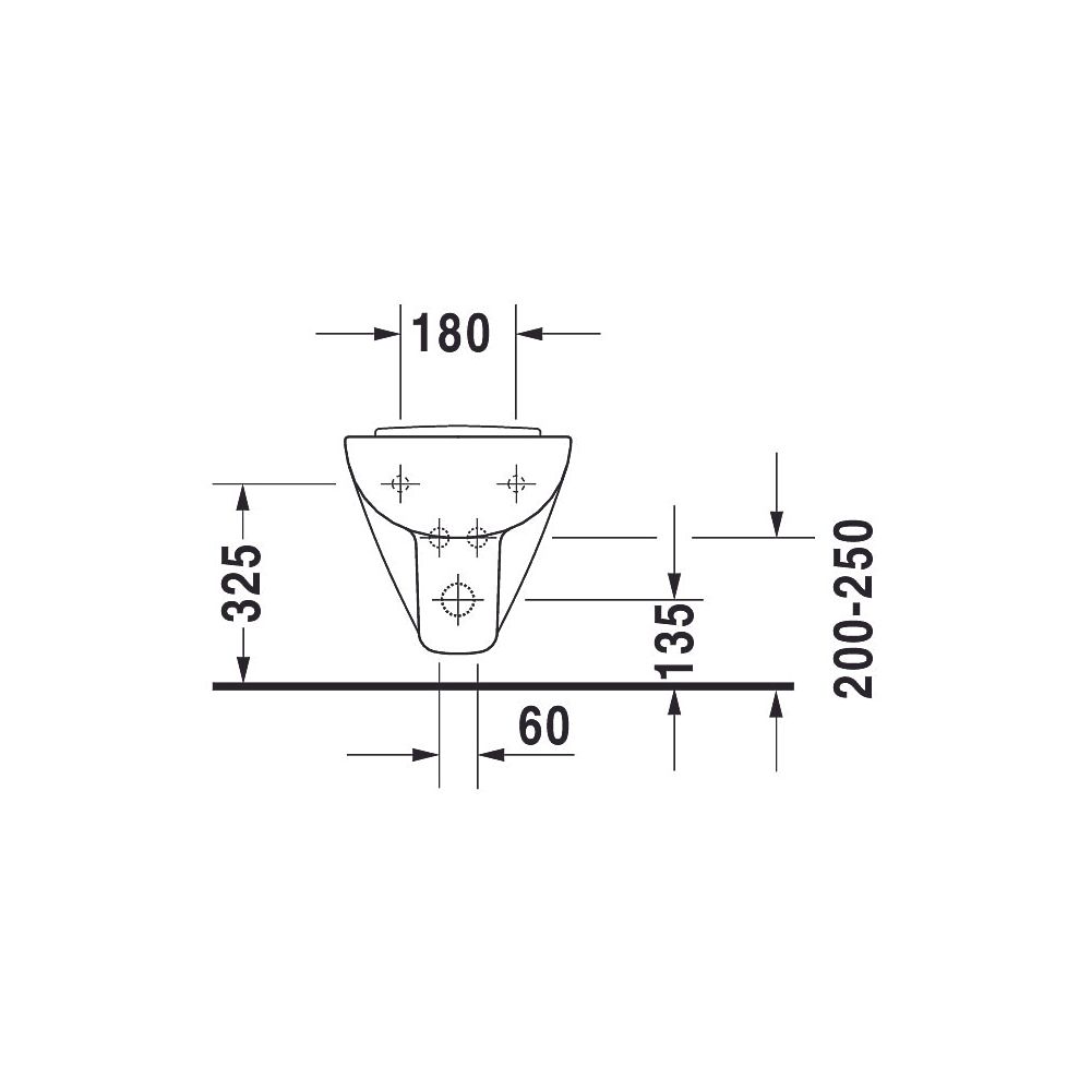 Duravit D-Code Wandbidet 480x350x350mm, Weiß Hochglanz, 1 HL, mit HLB/Überlauf... DURAVIT-2237150000 4021534344299 (Abb. 14)