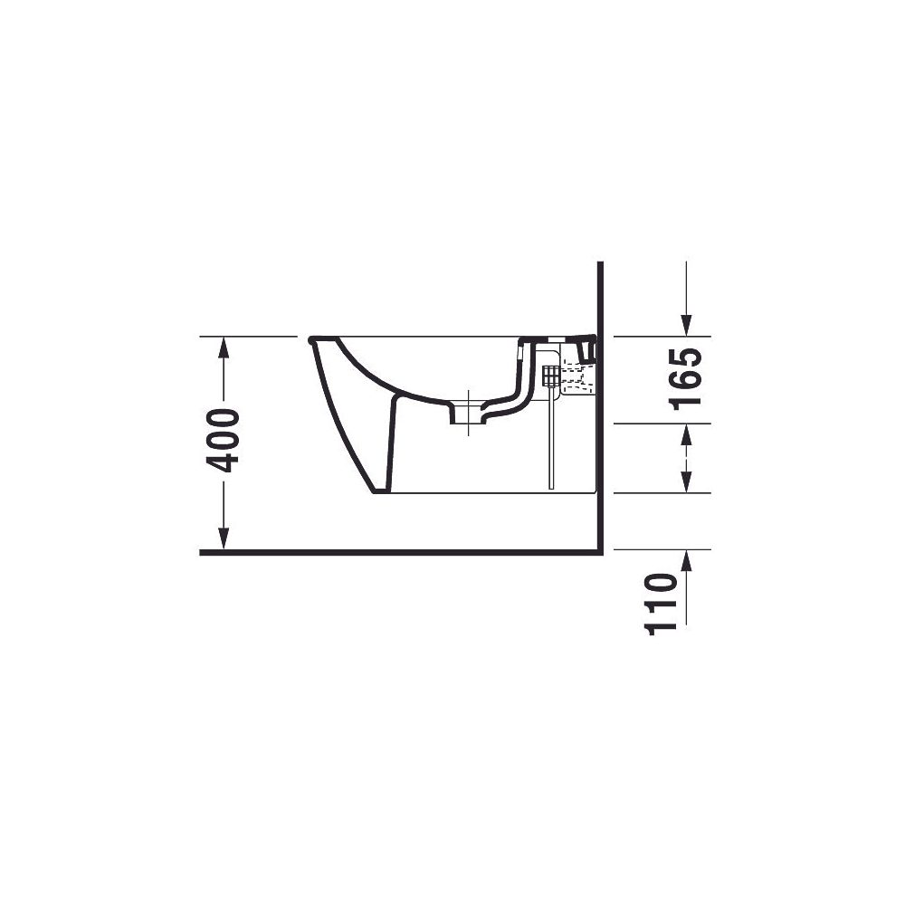Duravit Darling New Wandbidet 540x365x290mm, Weiß Hochglanz, 1 HL, HLB, Überlauf, ... DURAVIT-2249150000 4021534606403 (Abb. 17)