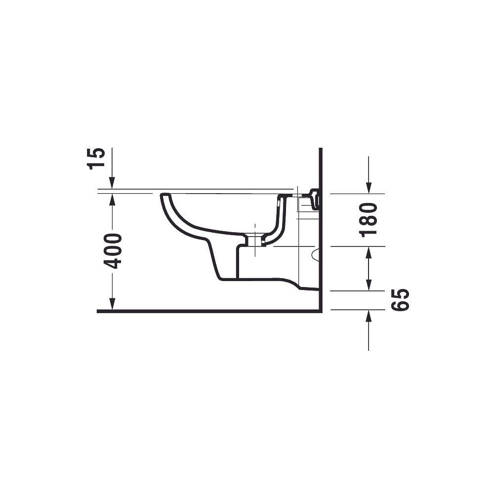 Duravit D-Code Wandbidet 545x355x350mm, Weiß Hochglanz, 1 HL, mit HLB/Überlauf... DURAVIT-2257150000 4021534863042 (Abb. 10)
