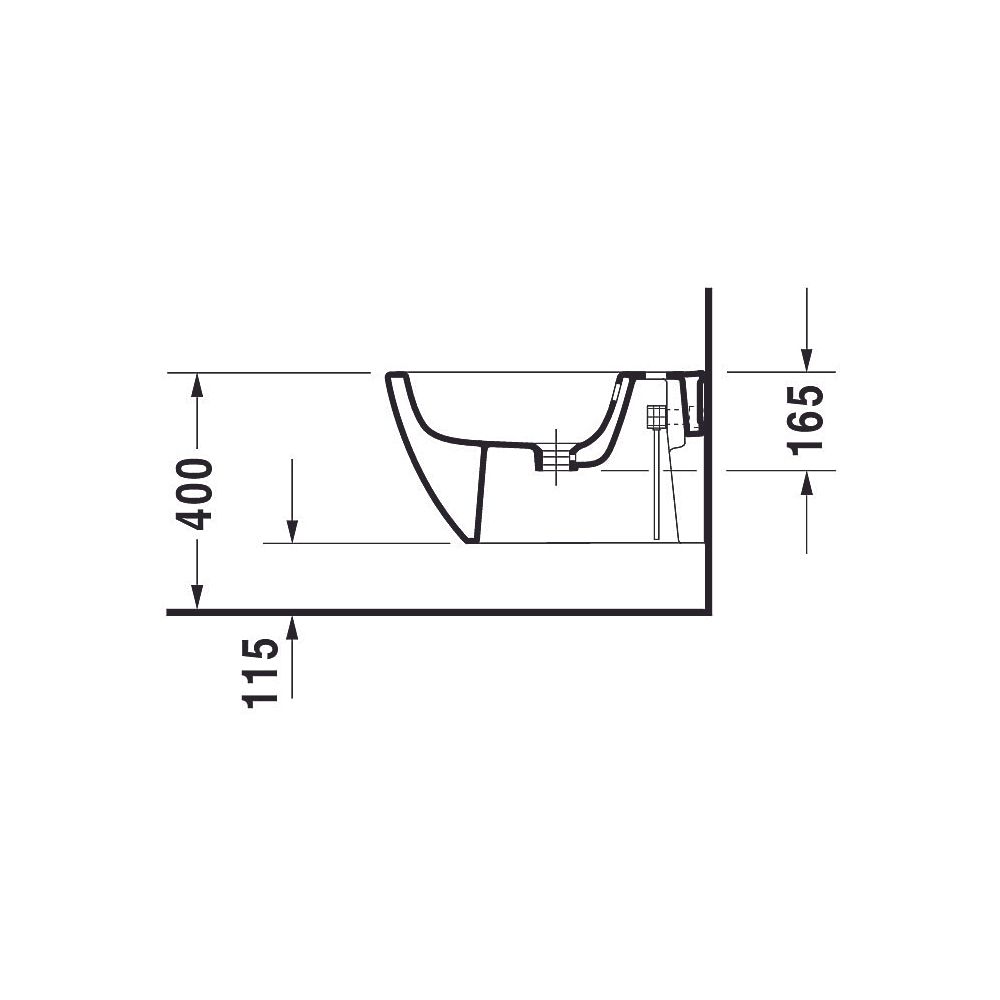 Duravit Happy D.2 Wandbidet 540x365x285mm, Weiß Hochglanz, 1 HL, HLB, Überlauf, ver... DURAVIT-2258150000 4021534855870 (Abb. 7)