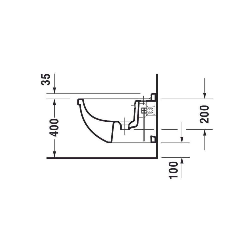 Duravit Starck 3 Wandbidet 540x365x335mm Weiß Hochglanz, WonderGliss, 1 HL, HLB, ... DURAVIT-22801500001 4021534630972 (Abb. 10)