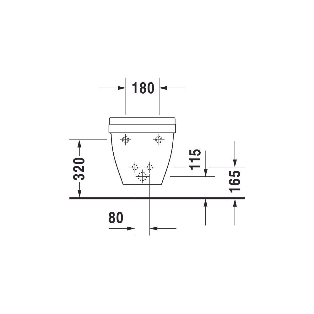 Duravit Starck 3 Wandbidet 540x365x335mm Weiß Hochglanz, WonderGliss, 1 HL, HLB, ... DURAVIT-22801500001 4021534630972 (Abb. 11)