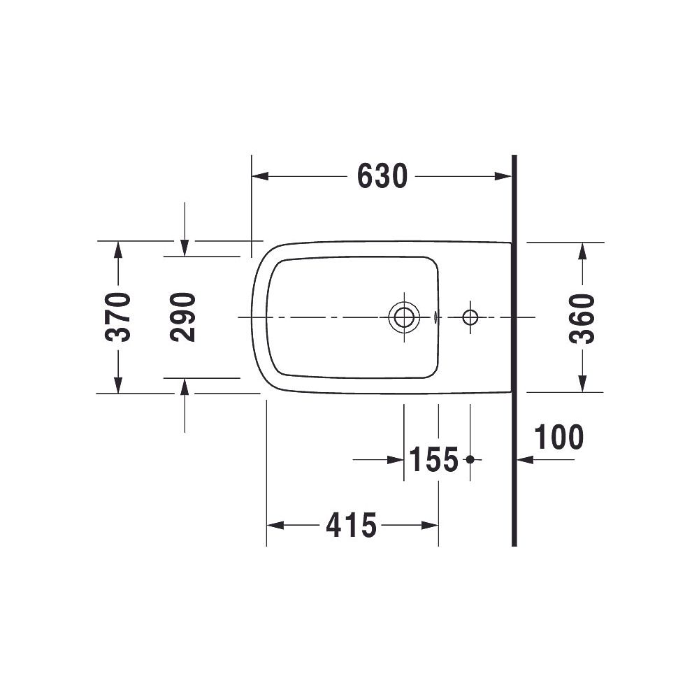 Duravit DuraStyle Stand Bidet 630x370x400mm, Weiß Hochglanz, 1 HL, mit Überlauf mit... DURAVIT-2283100000 4021534854361 (Abb. 9)