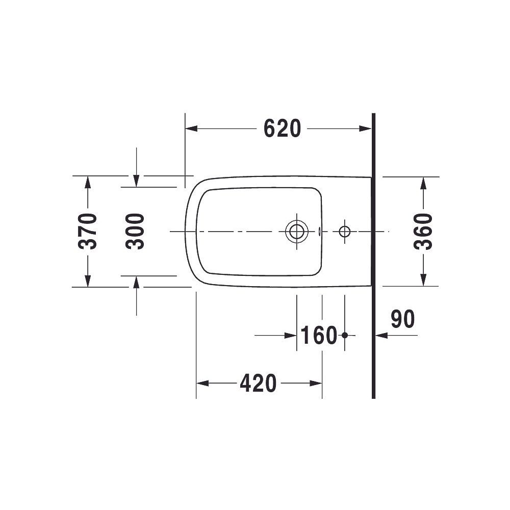 Duravit DuraStyle Wandbidet 620x370x325mm, Weiß Hochglanz, WonderGliss, 1 HL, HLB,... DURAVIT-22861500001 4021534909146 (Abb. 5)