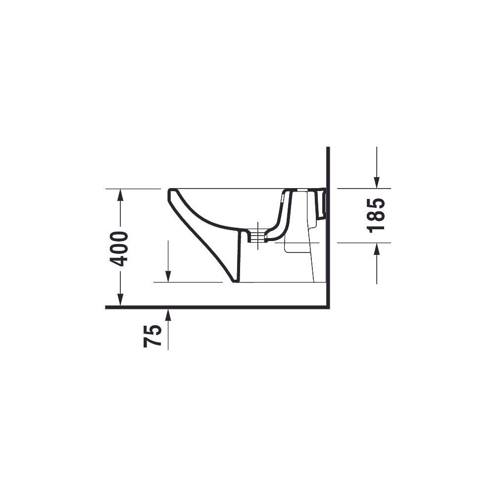 Duravit DuraStyle Wandbidet 540x370x325mm Weiß Hochglanz, WonderGliss, 1 HL, HLB, ... DURAVIT-22871500001 4021534952838 (Abb. 7)