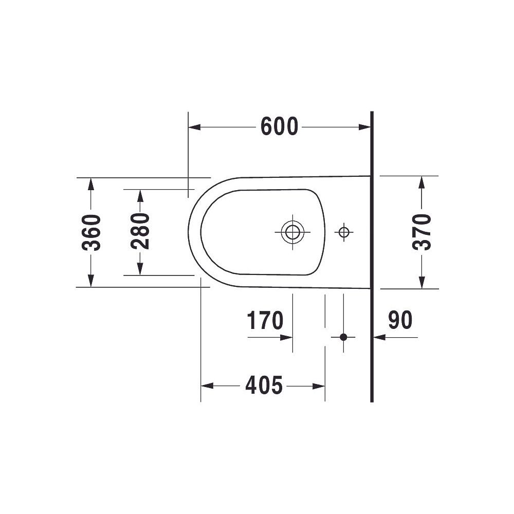Duravit ME by Starck Stand Bidet 600x370x400mm, Weiß Seidenmatt, WonderGliss, 1 HL... DURAVIT-22891032001 4053424892672 (Abb. 6)