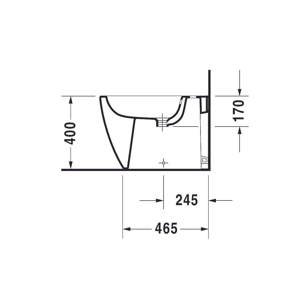 Duravit ME by Starck Stand Bidet 600x370x400mm, Weiß Seidenmatt, WonderGliss, 1 HL... DURAVIT-22891032001 4053424892672 (Abb. 7)